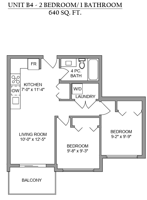 Floor plan: Two Bedroom