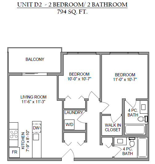 Floor plan: Two Bedroom